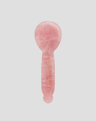 Масажор гуаша за очи от розов кварц – рефлексология на лицето Crystallove - 1