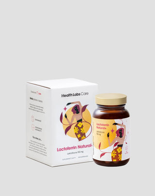 Хранителна добавка с лактоферин 150 mg от краве мляко Lactoferrin Natural+ Health Labs Care 30 капсули - 1