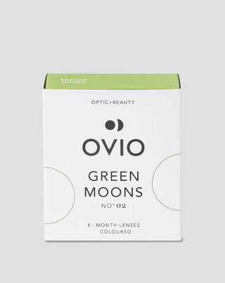 Цветни месечни контактни лещи, светлозелени/ментов оттенък, Green Moons no. 2 Ovio - 1