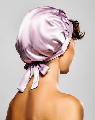 Розово копринено боне за къдрава и чуплива коса за спане Twisty - 4