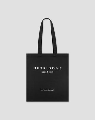 Памучна чанта за пазаруване с печат екологична черна Nutridome - 1
