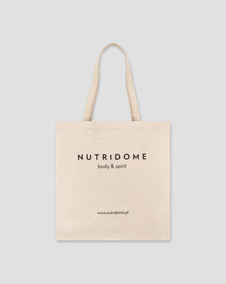 Памучна чанта за пазаруване с печат екологична екрю Nutridome - 1