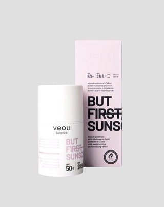 Lekki krem ochronny przeciw fotostarzeniu But first, sunscreen SPF 50+ Veoli Botanica - 1