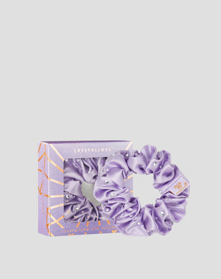 Ластик за коса от коприна с кристали – lilac Crystallove - 1