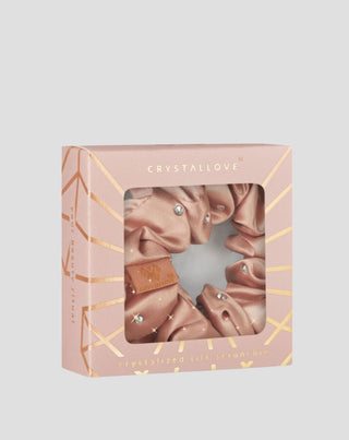 Ластик за коса от коприна с кристали – rose gold Crystallove_4 - 4