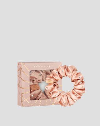 Ластик за коса от коприна с кристали – rose gold Crystallove - 1